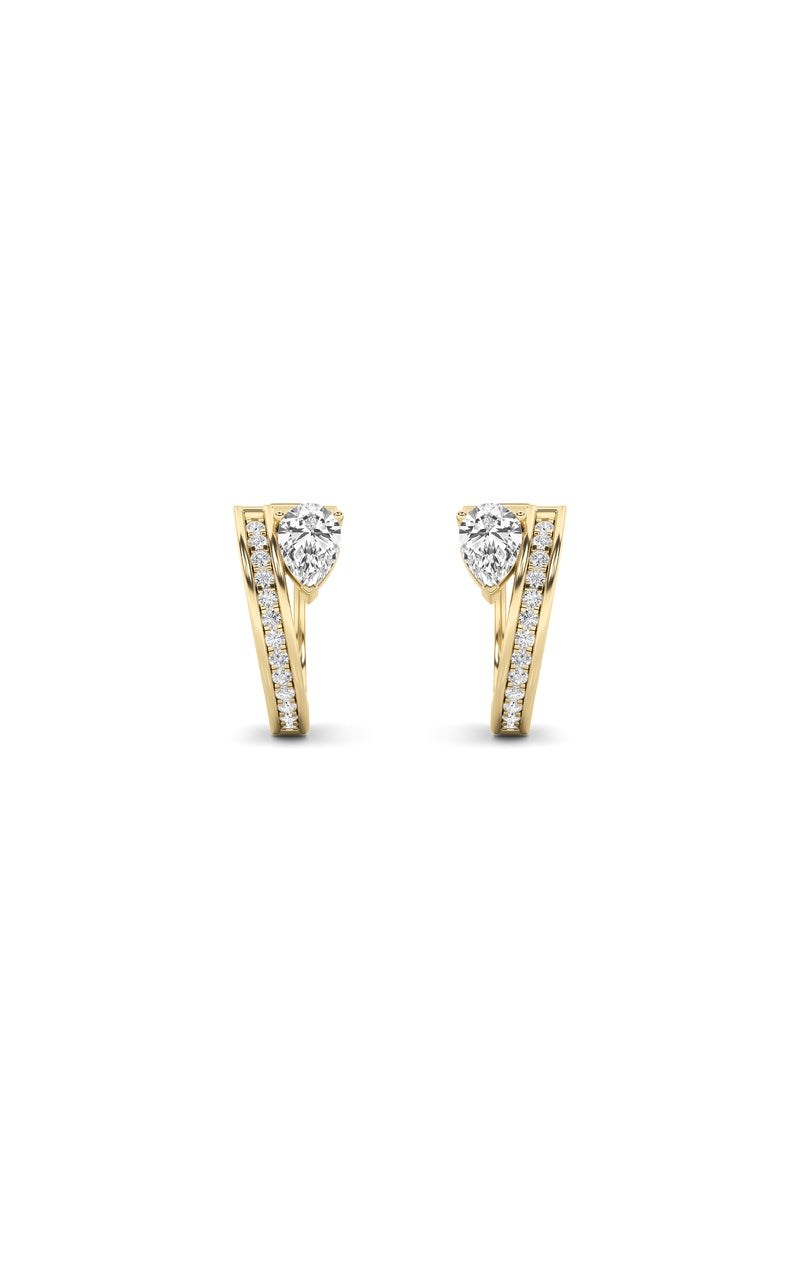 1.25Cttw Pear Shaped Lab Grown Diamond (F/VS) Fashion Earrings in 14K Gold