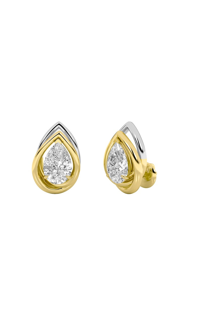 3Cttw Pear Shaped Lab Grown Diamond (F/VS) Knot Earrings in 14K Gold