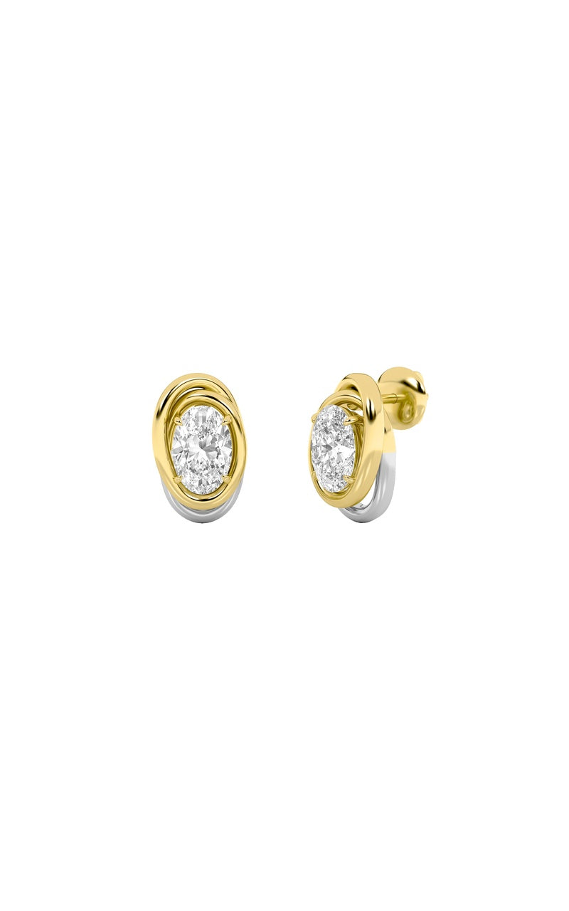 2Cttw Oval Shaped Lab Grown Diamond (F/VS) Knot Earrings in 14K Gold