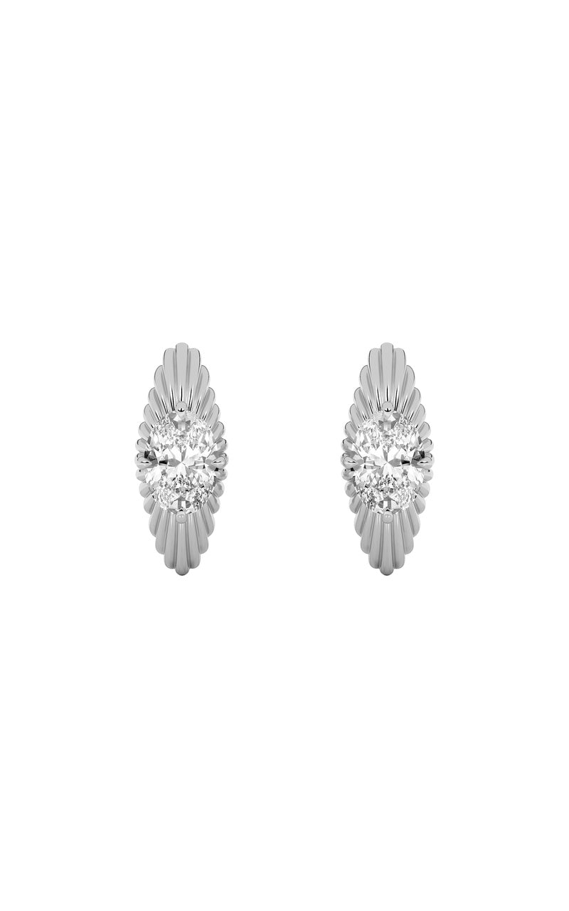 2Cttw Oval Shaped Lab Grown Diamond (F/VS)  Earrings in 14K Gold