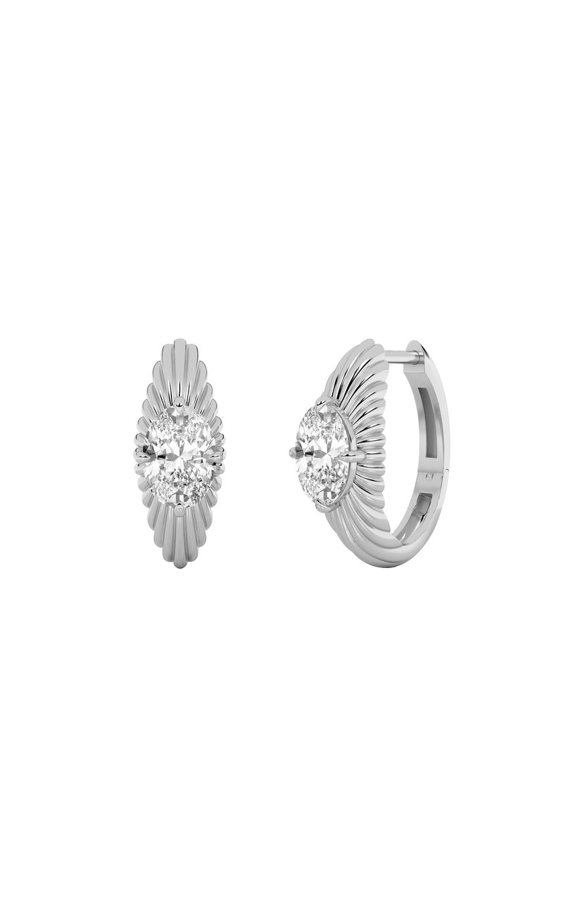 2Cttw Oval Shaped Lab Grown Diamond (F/VS)  Earrings in 14K Gold
