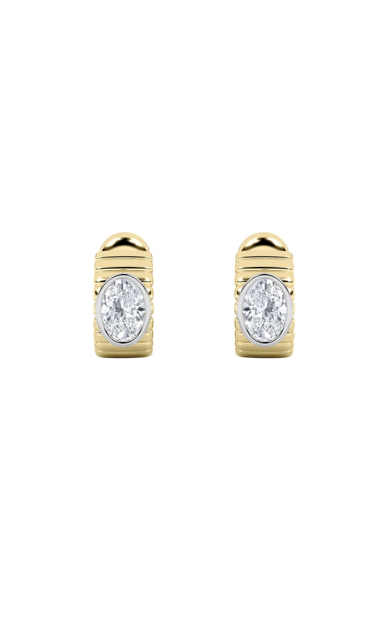 2Cttw Oval Shaped Lab Grown Diamond (F/VS) Fashion Earrings in 14K Gold