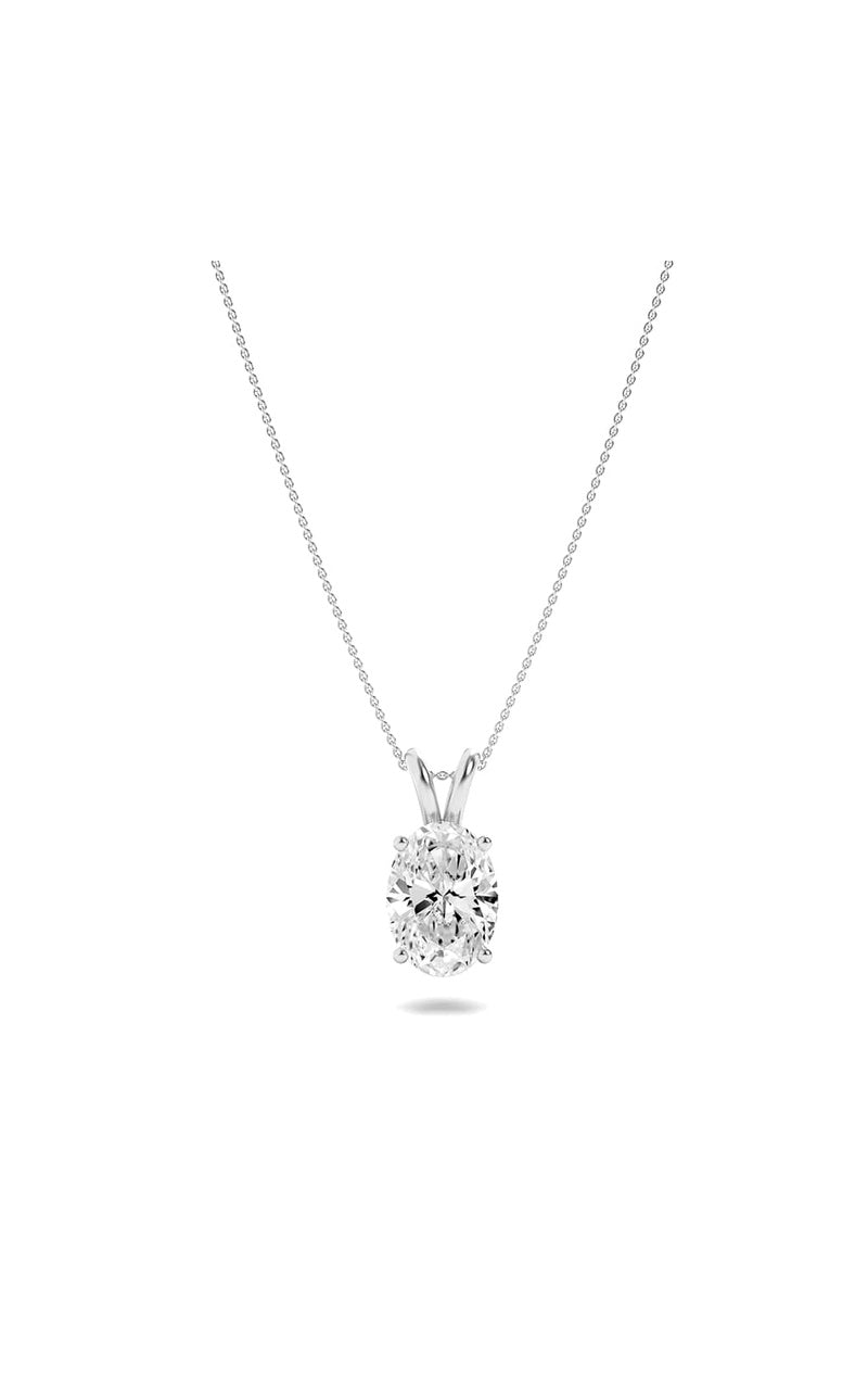 1Cttw Elongated Cushion Shaped Lab Grown Diamond (F/VS) Split Bale Solitaire Pendant in 14K Gold