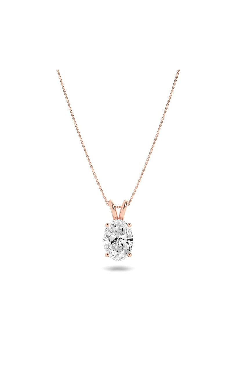 1Cttw Elongated Cushion Shaped Lab Grown Diamond (F/VS) Split Bale Solitaire Pendant in 14K Gold