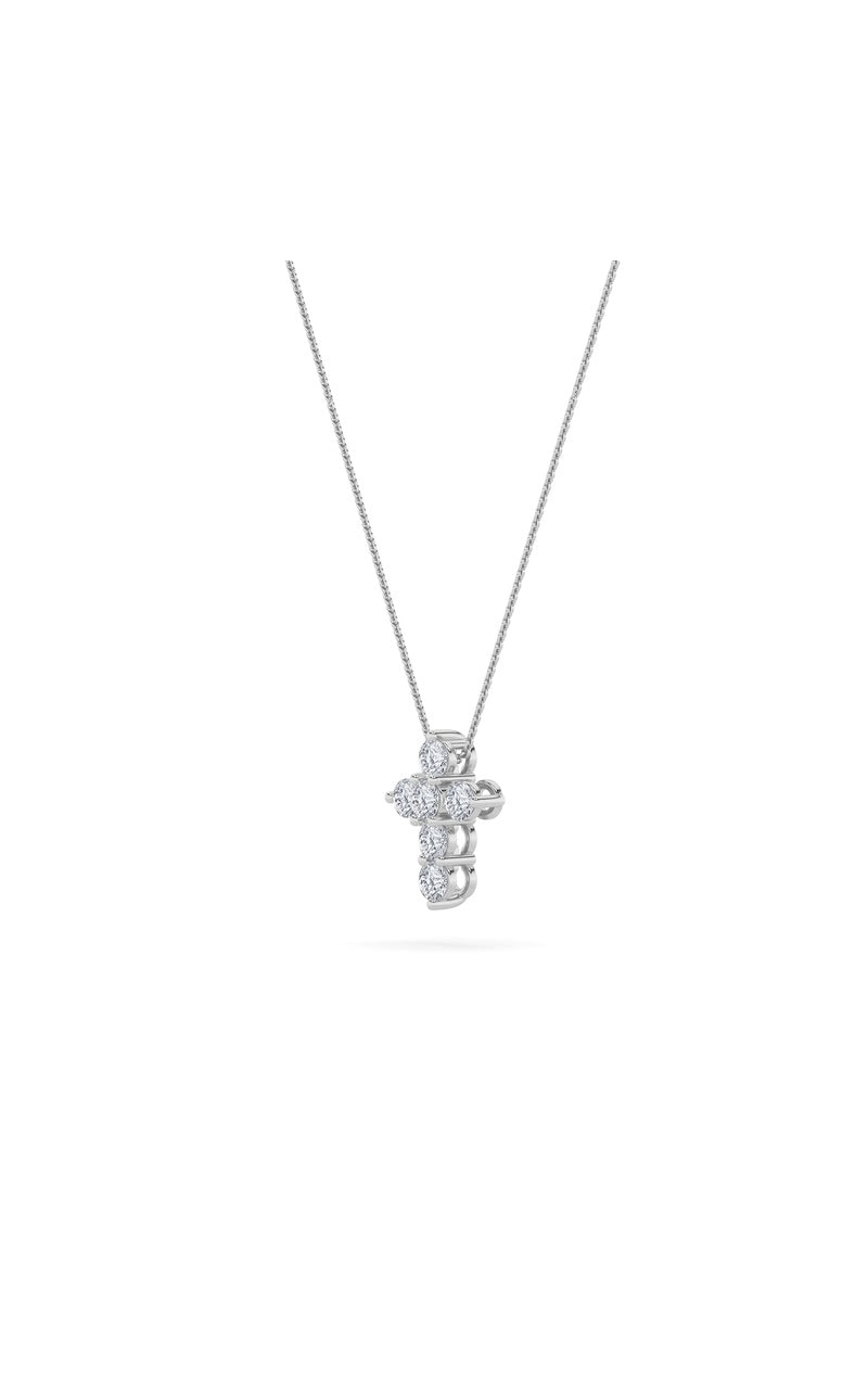 1.5Cttw Round Shaped Lab Grown Diamond (F/VS) Cross Pendant in 14K Gold