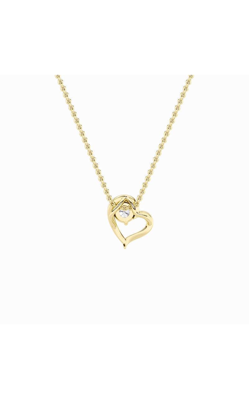 0.5Cttw Round Shaped Lab Grown Diamond (F/VS) Heart Shaped   Pendant in 14K Gold