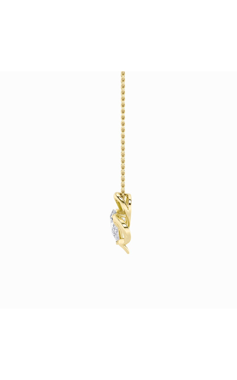 2Cttw Pear Shaped Lab Grown Diamond (F/VS) Heart Shaped Pendant in 14K Gold