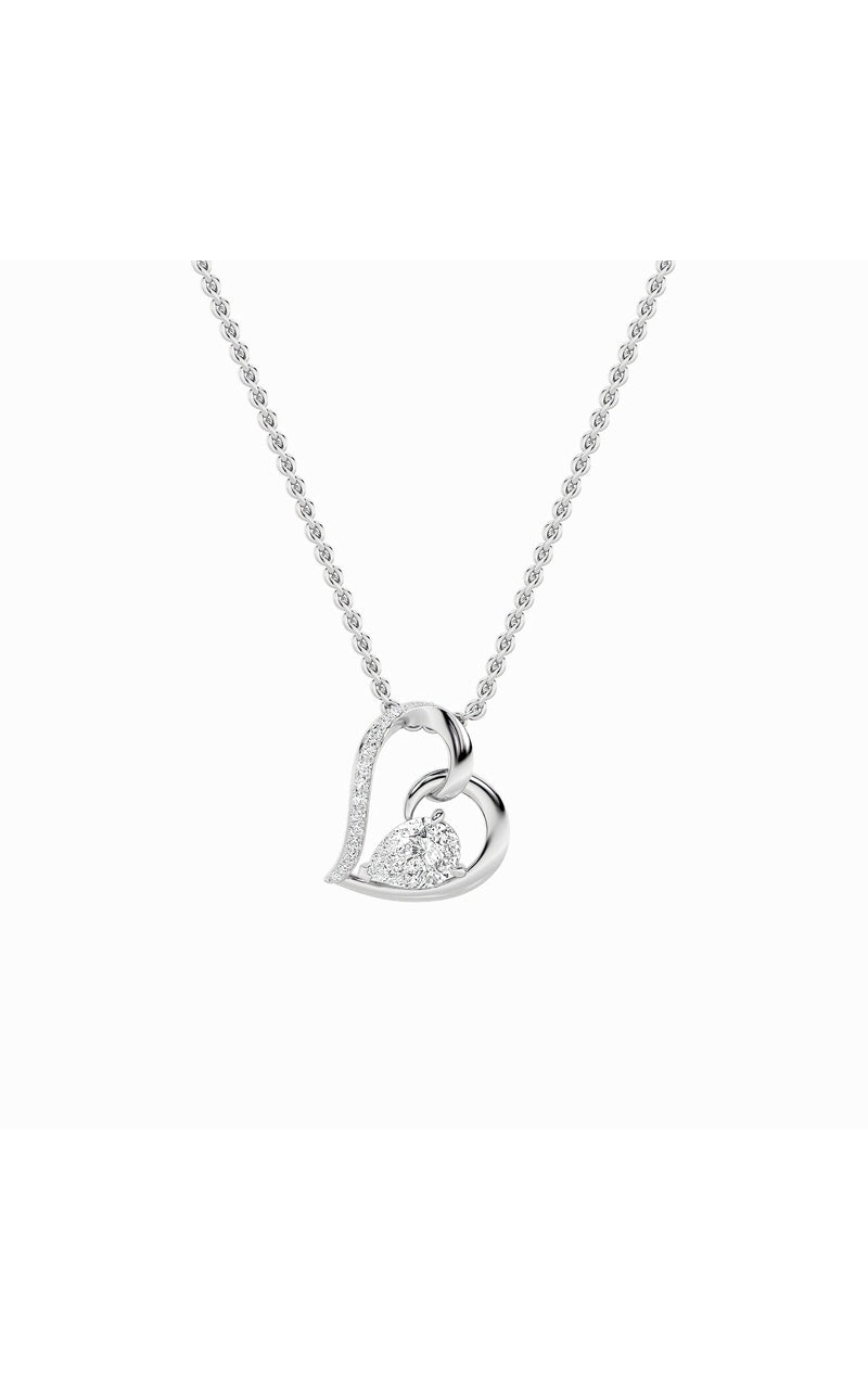 2Cttw Pear Shaped Lab Grown Diamond (F/VS) Heart Shaped Pendant in 14K Gold