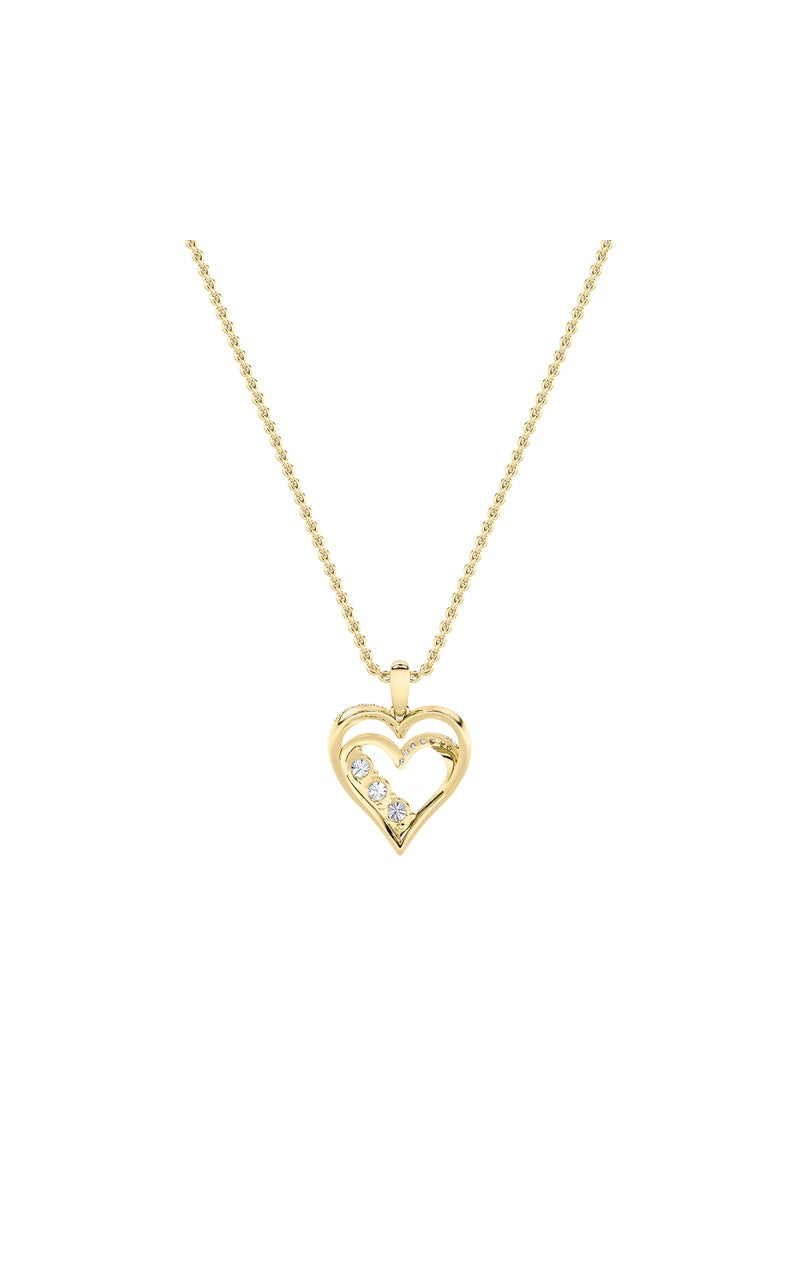 1Cttw Round Shaped Lab Grown Diamond (F/VS) Heart Shaped Pendant in 14K Gold