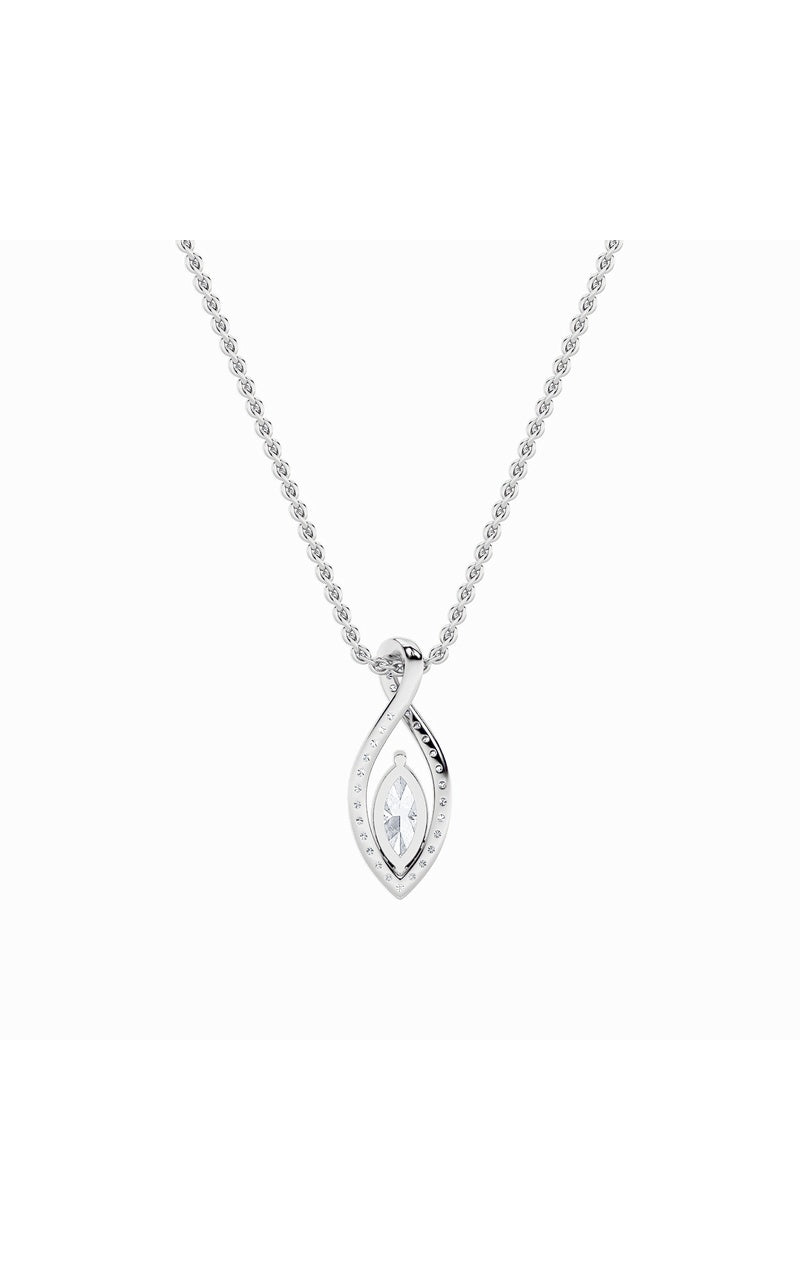 1.25Cttw Marquise Shaped Lab Grown Diamond (F/VS) Heart Shaped Pendant in 14K Gold
