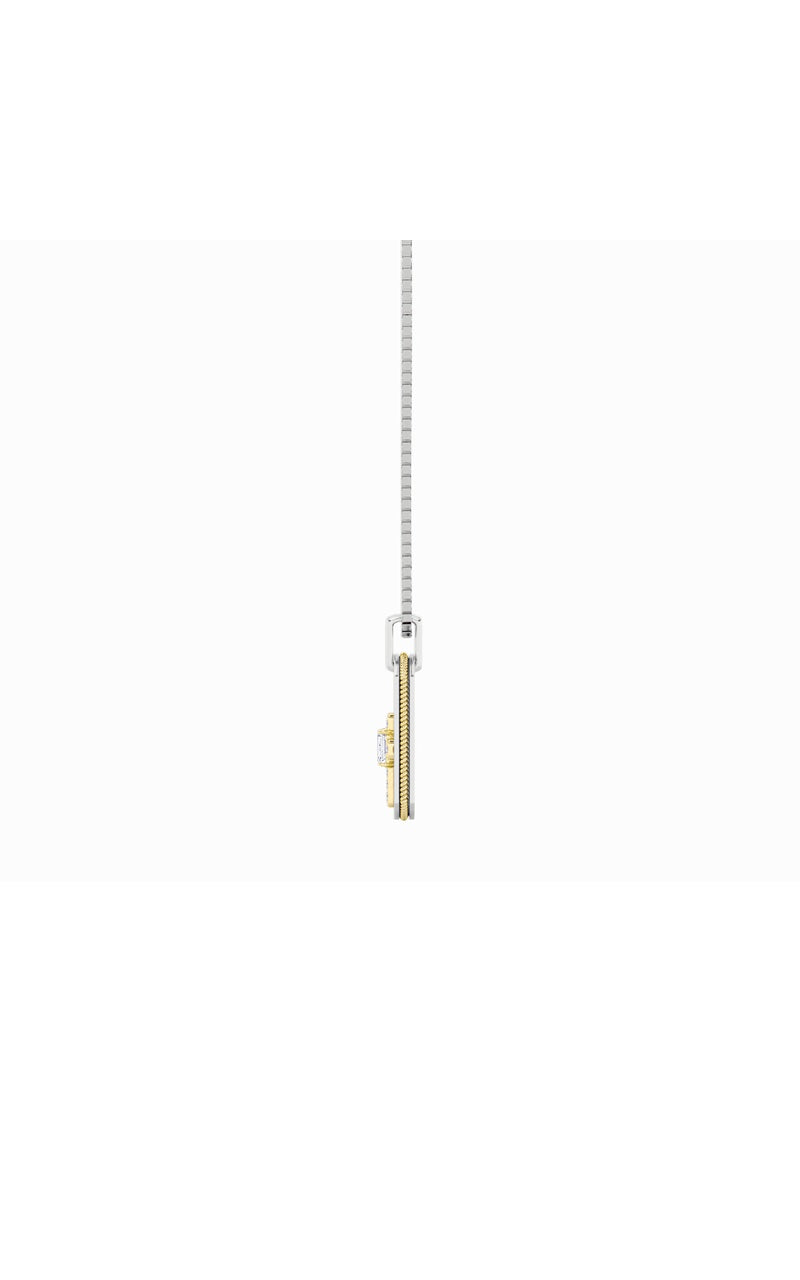 1Cttw Emerald Shaped Lab Grown Diamond (F/VS) Dog Tag Pendant in 14K Gold