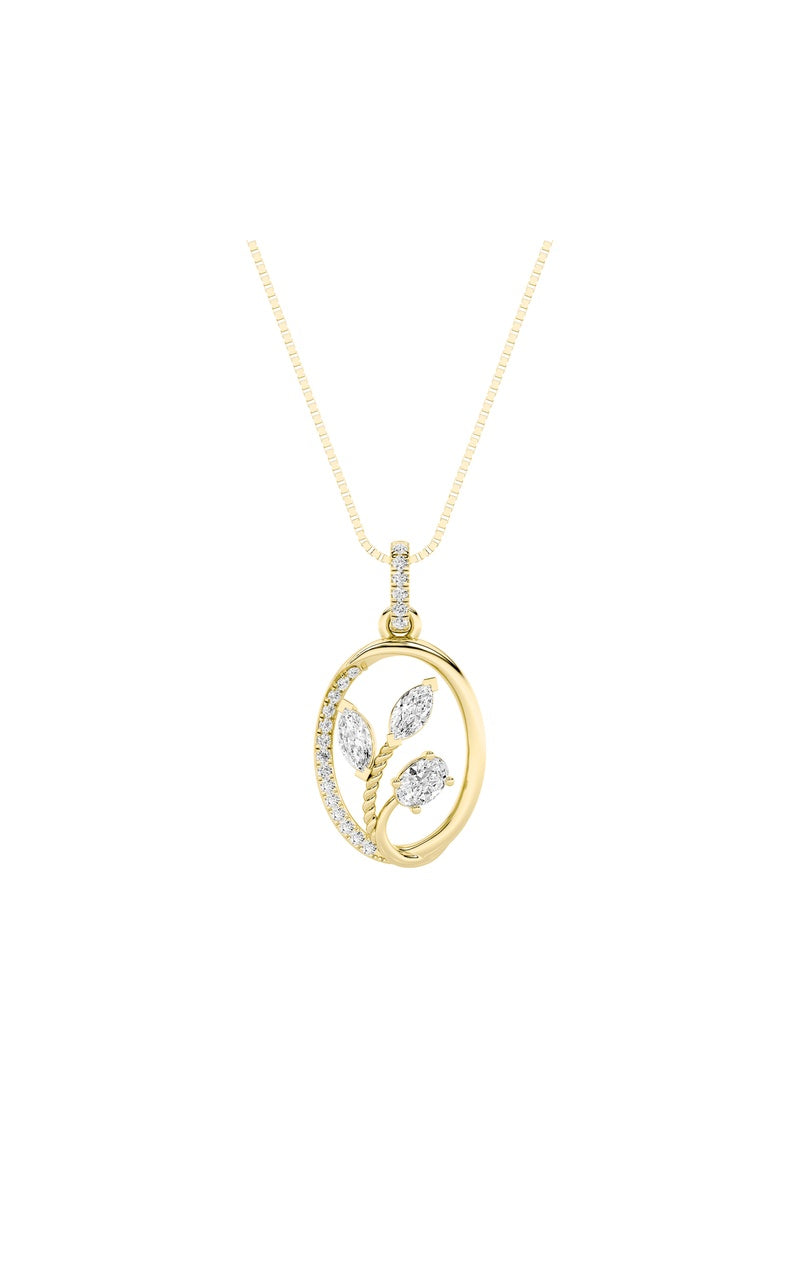 1Cttw Oval Shaped Lab Grown Diamond (F/VS)  Pendant in 14K Gold