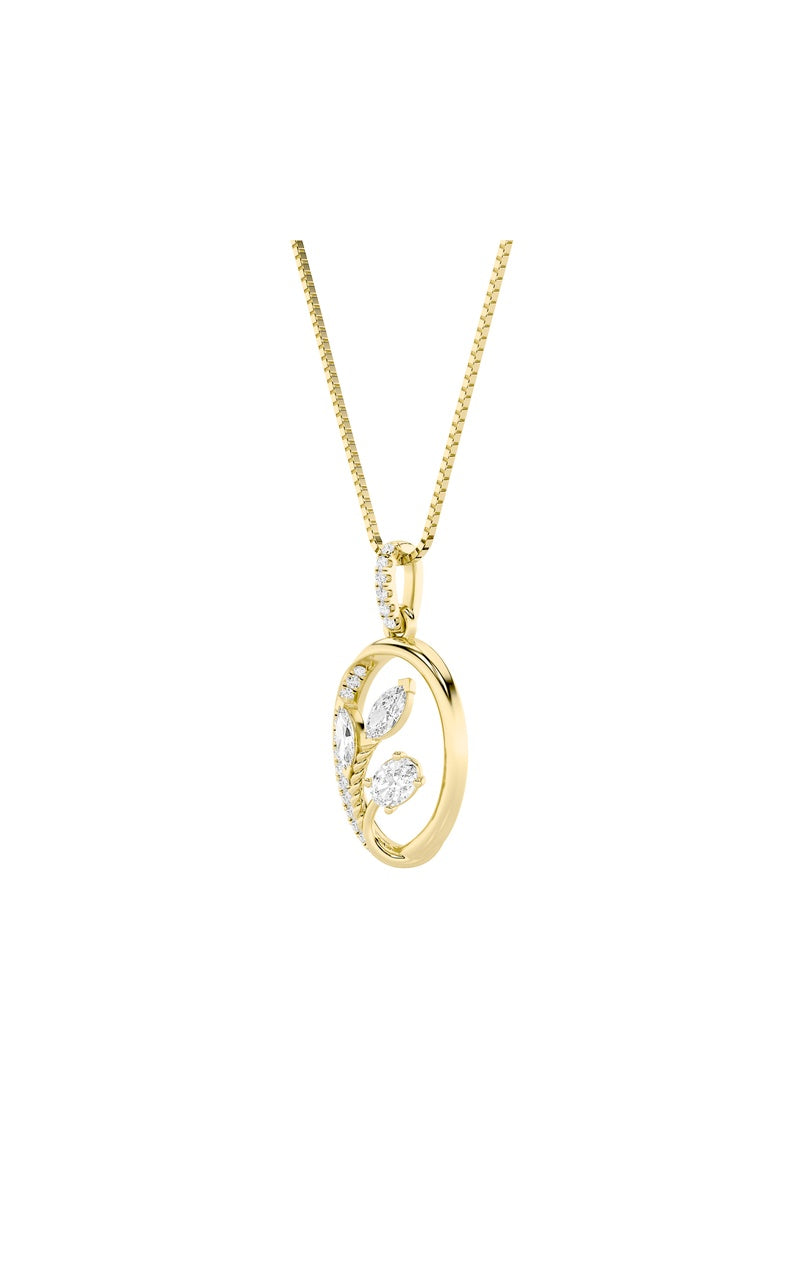 1Cttw Oval Shaped Lab Grown Diamond (F/VS)  Pendant in 14K Gold