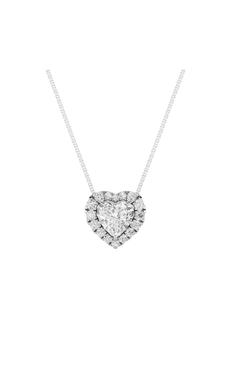1.25Cttw Heart Shaped Lab Grown Diamond (F/VS) Heart Shaped Pendant in 14K Gold