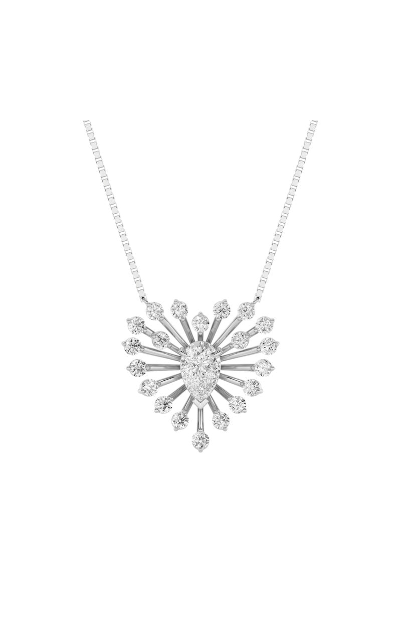 1.5Cttw Pear Shaped Lab Grown Diamond (F/VS) Astralis Necklace in 14K Gold