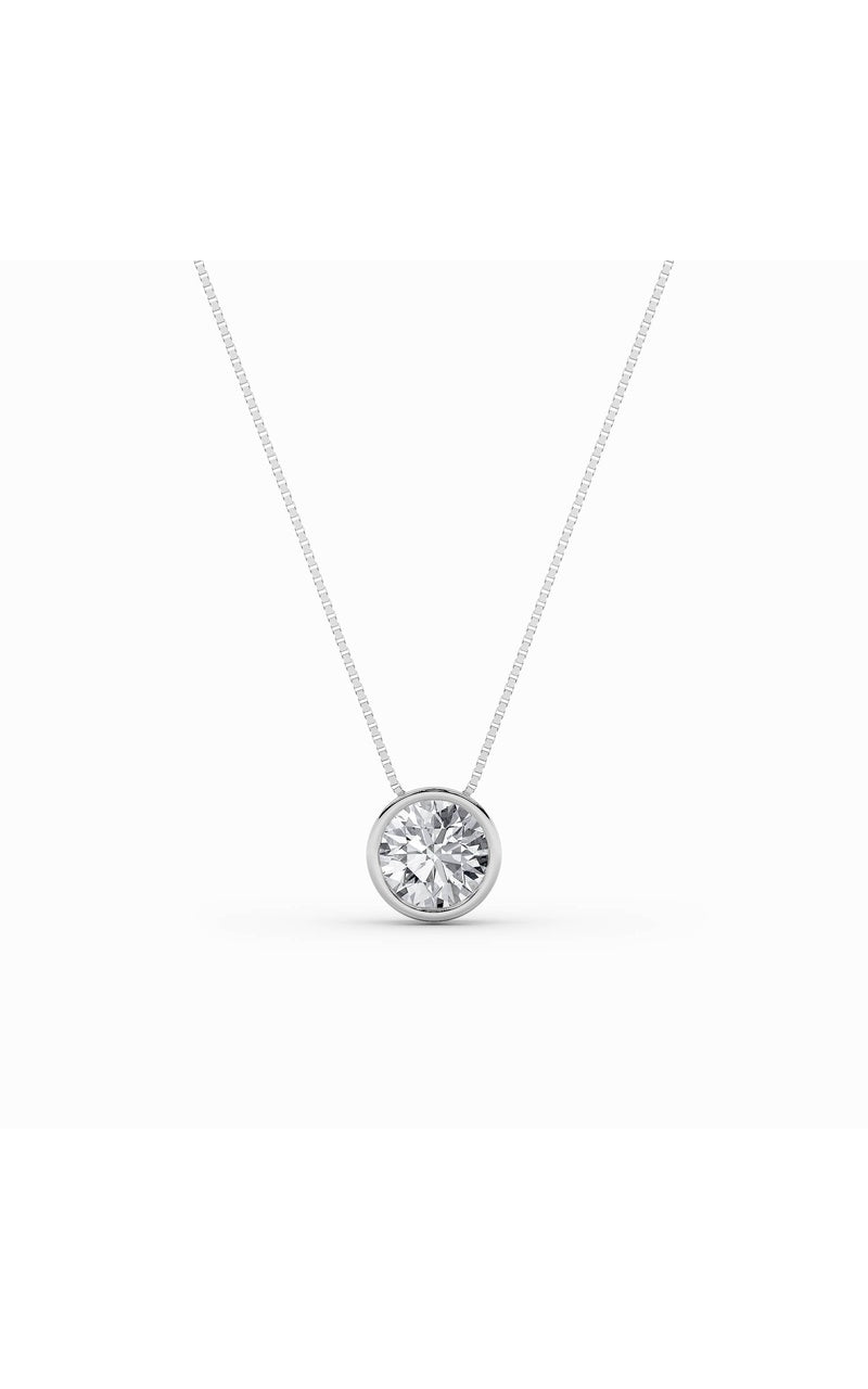 2Cttw Round Shaped Lab Grown Diamond (F/VS) Solitaire Pendant in 14K Gold