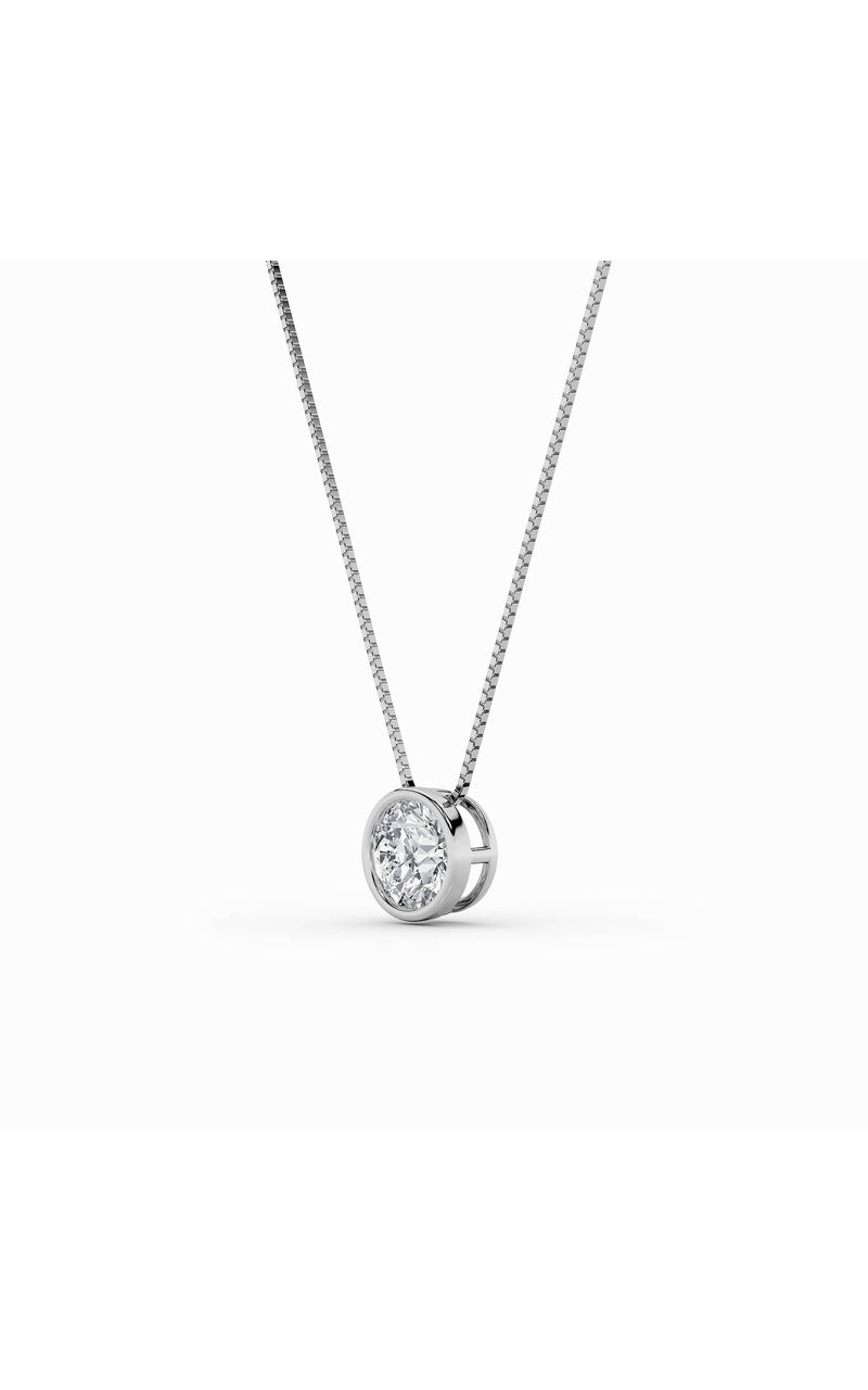2Cttw Round Shaped Lab Grown Diamond (F/VS) Solitaire Pendant in 14K Gold