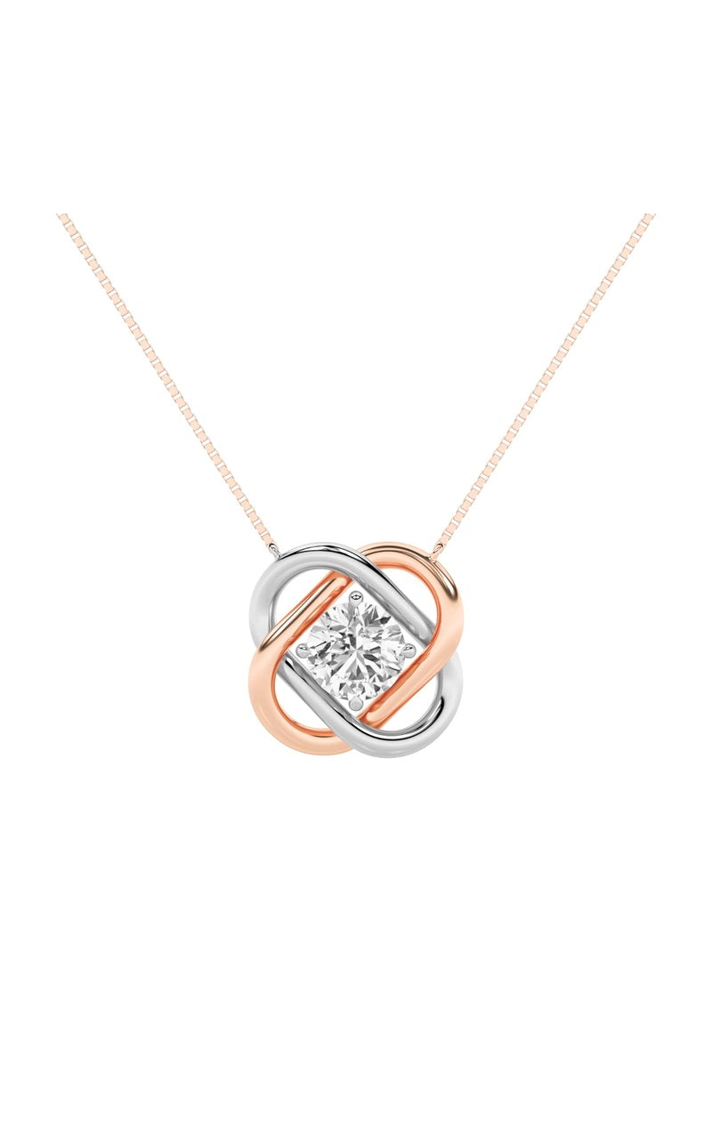 1Cttw Round Shaped Lab Grown Diamond (F/VS)  Necklace in 14K Gold