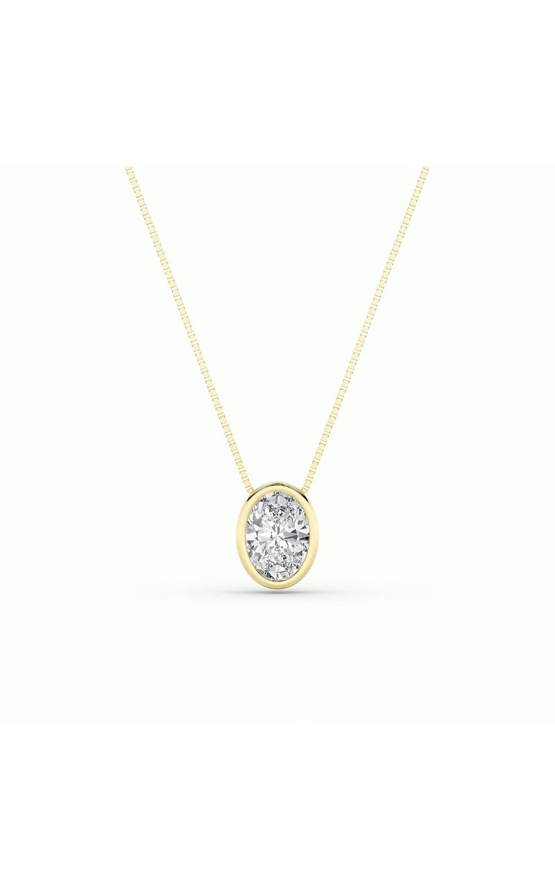 1Cttw Heart Shaped Lab Grown Diamond (F/VS) Bezel Set Solitaire Pendant in 14K Gold