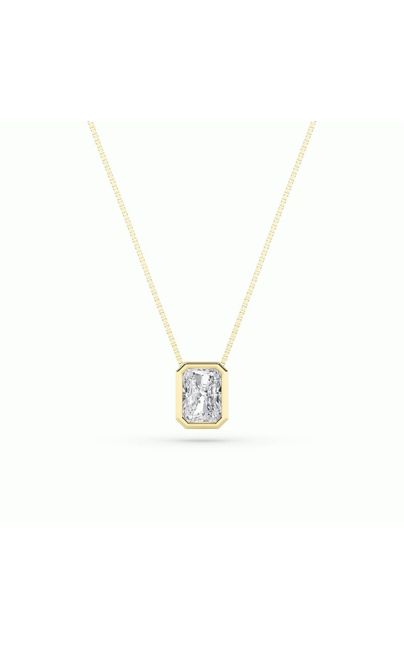 1Cttw Heart Shaped Lab Grown Diamond (F/VS) Bezel Set Solitaire Pendant in 14K Gold