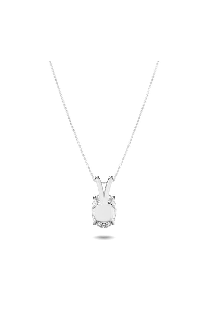 2Cttw Oval Shaped Lab Grown Diamond (F/VS) Split Bale Solitaire Pendant in 14K Gold