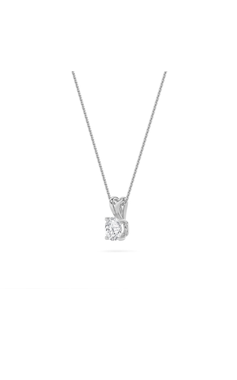 2Cttw Round Shaped Lab Grown Diamond (F/VS) Split Bale Solitaire Pendant in 14K Gold