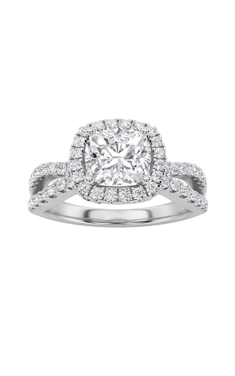 2Cttw Elongated Cushion Shaped Lab Grown Diamond (F/VS)  Ring in 14K Gold