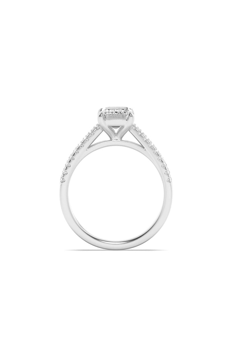 2Cttw Radiant Shaped Lab Grown Diamond (F/VS)  Ring in 14K Gold