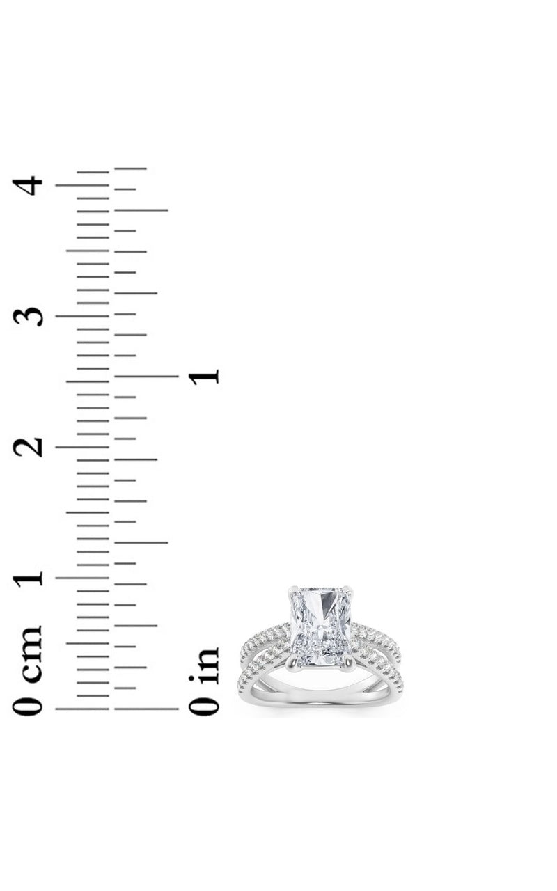 2Cttw Radiant Shaped Lab Grown Diamond (F/VS)  Ring in 14K Gold