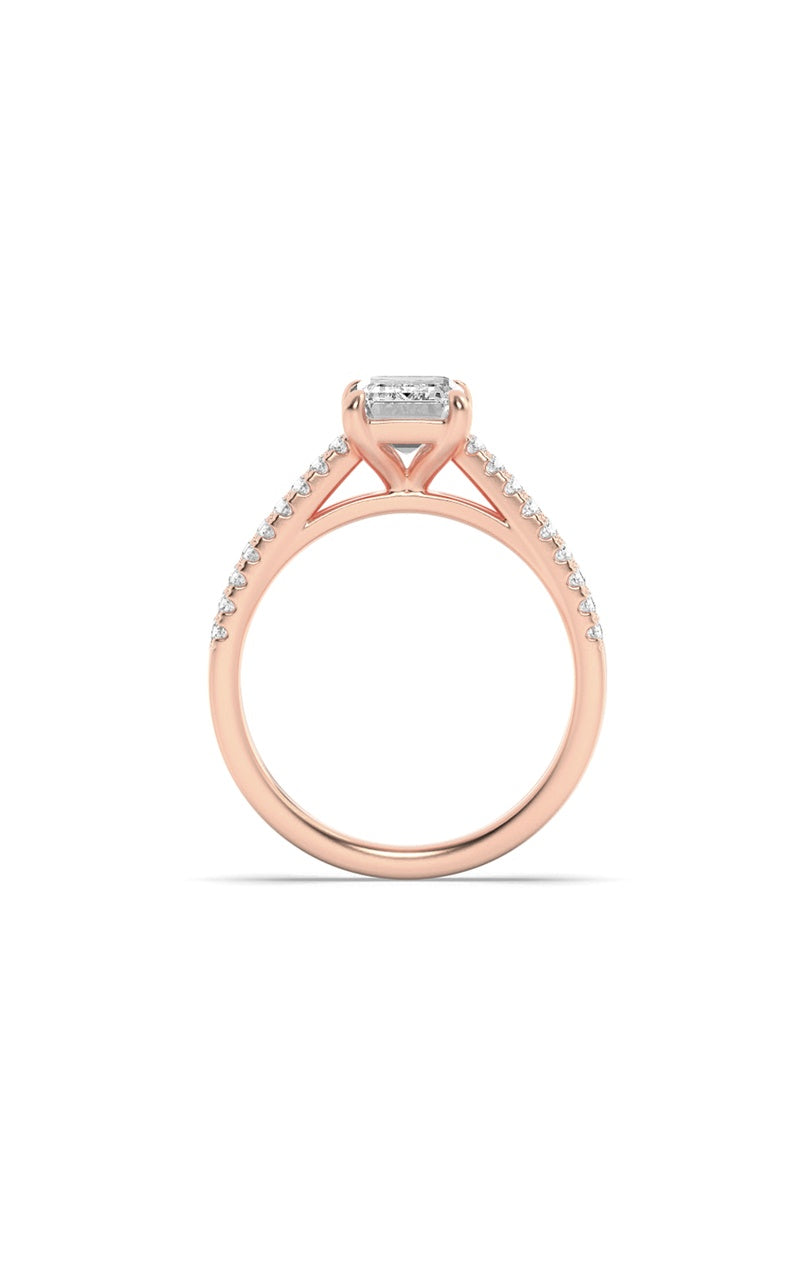 2Cttw Radiant Shaped Lab Grown Diamond (F/VS)  Ring in 14K Gold