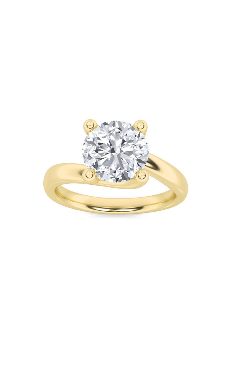 1Cttw Elongated Cushion Shaped Lab Grown Diamond (F/VS) Bypass Shank Engagement Ring in 14K Gold