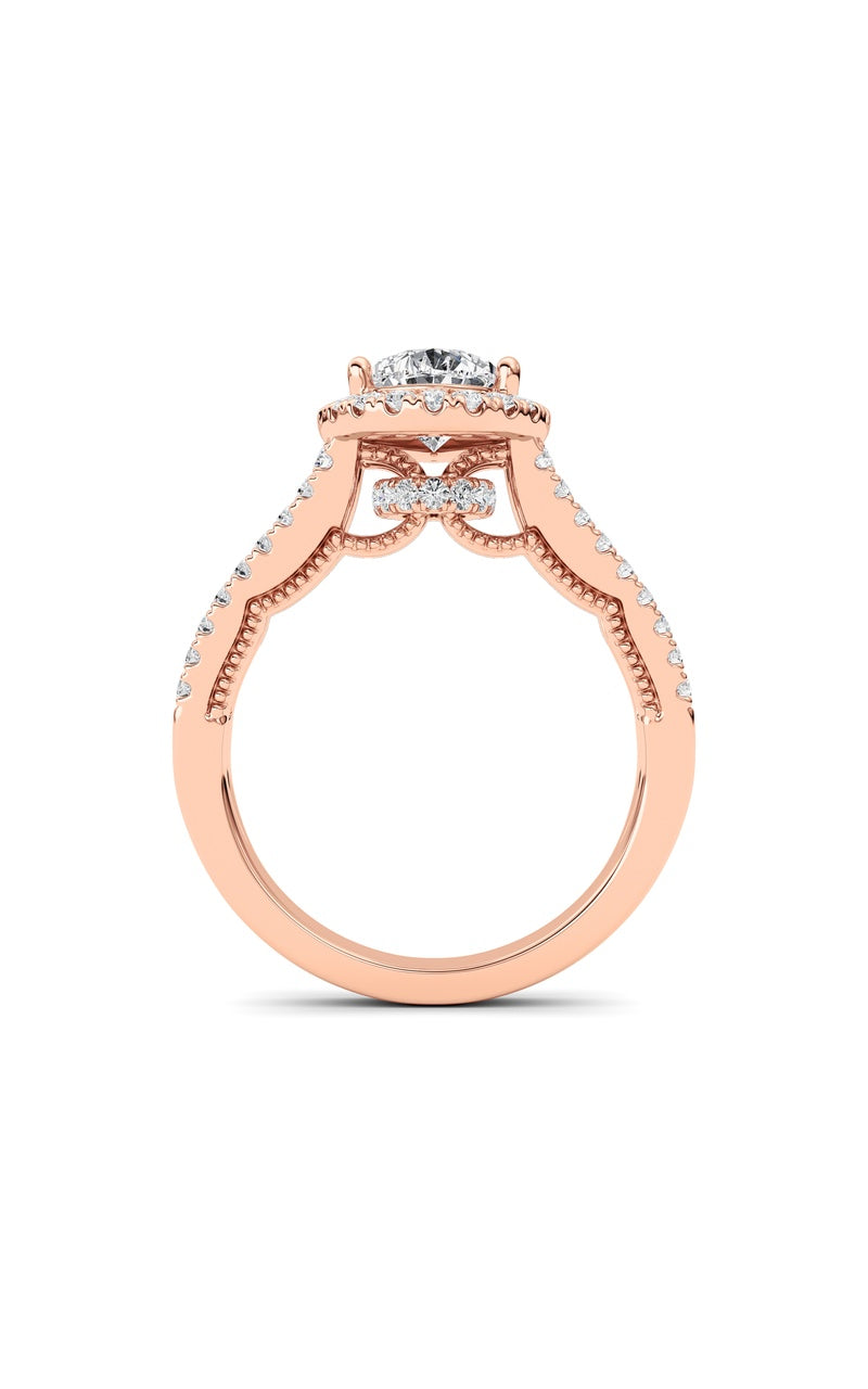 2Cttw Pear Shaped Lab Grown Diamond (F/VS) Split Shank Accented Ring in 14K Gold