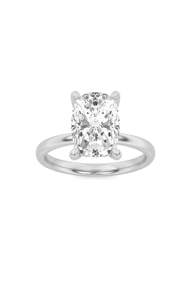 2.5Cttw Elongated Cushion Shaped Lab Grown Diamond (F/VS) Hidden Halo Petite Shank  Ring in 14K Gold