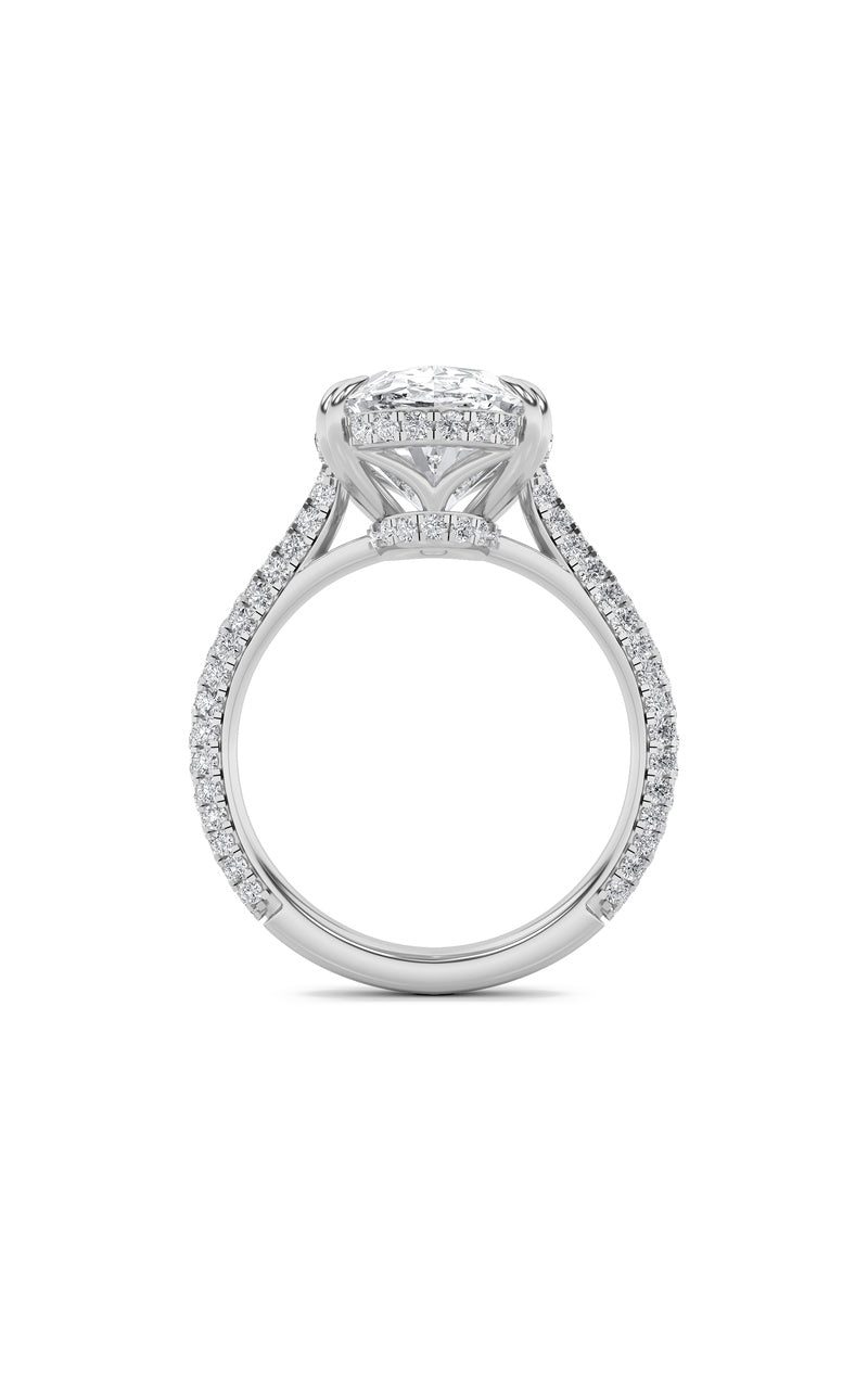 7Cttw Oval Shaped Lab Grown Diamond (F/VS) Bold Statement Accented  Ring in 14K Gold