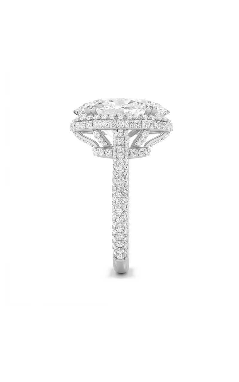 7.5Cttw Oval Shaped Lab Grown Diamond (F/VS) Bold Statement Accented  Ring in 14K Gold