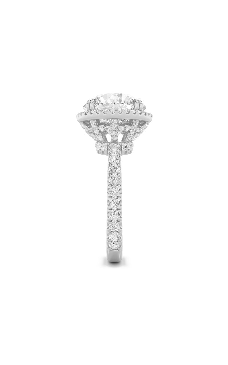 6Cttw Round Shaped Lab Grown Diamond (F/VS) Bold Statement Accented  Ring in 14K Gold