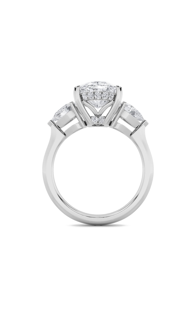 6.5Cttw Oval Shaped Lab Grown Diamond (F/VS) Bold Statement Accented  Ring in 14K Gold