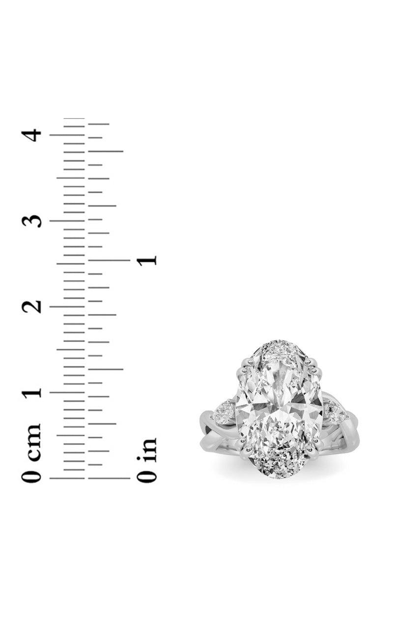 6.25Cttw Oval Shaped Lab Grown Diamond (F/VS) Bold Accented Engagement Ring in 14K Gold