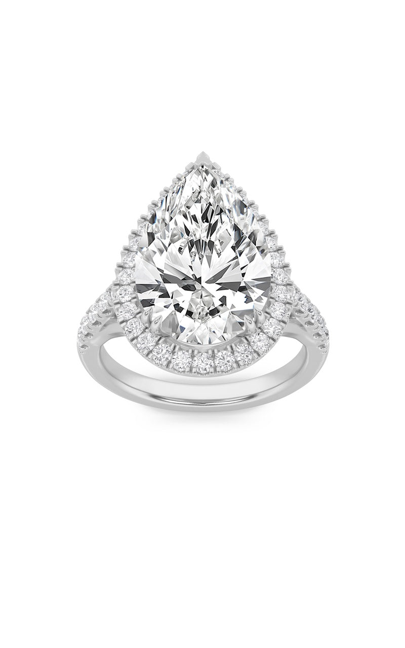 6Cttw Pear Shaped Lab Grown Diamond (F/VS) Bold Statement Accented  Ring in 14K Gold