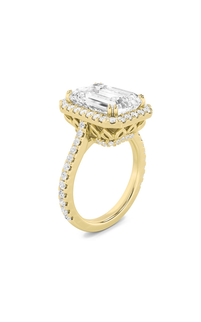 6Cttw Radiant Shaped Lab Grown Diamond (F/VS) Bold Accented Engagement Ring in 14K Gold