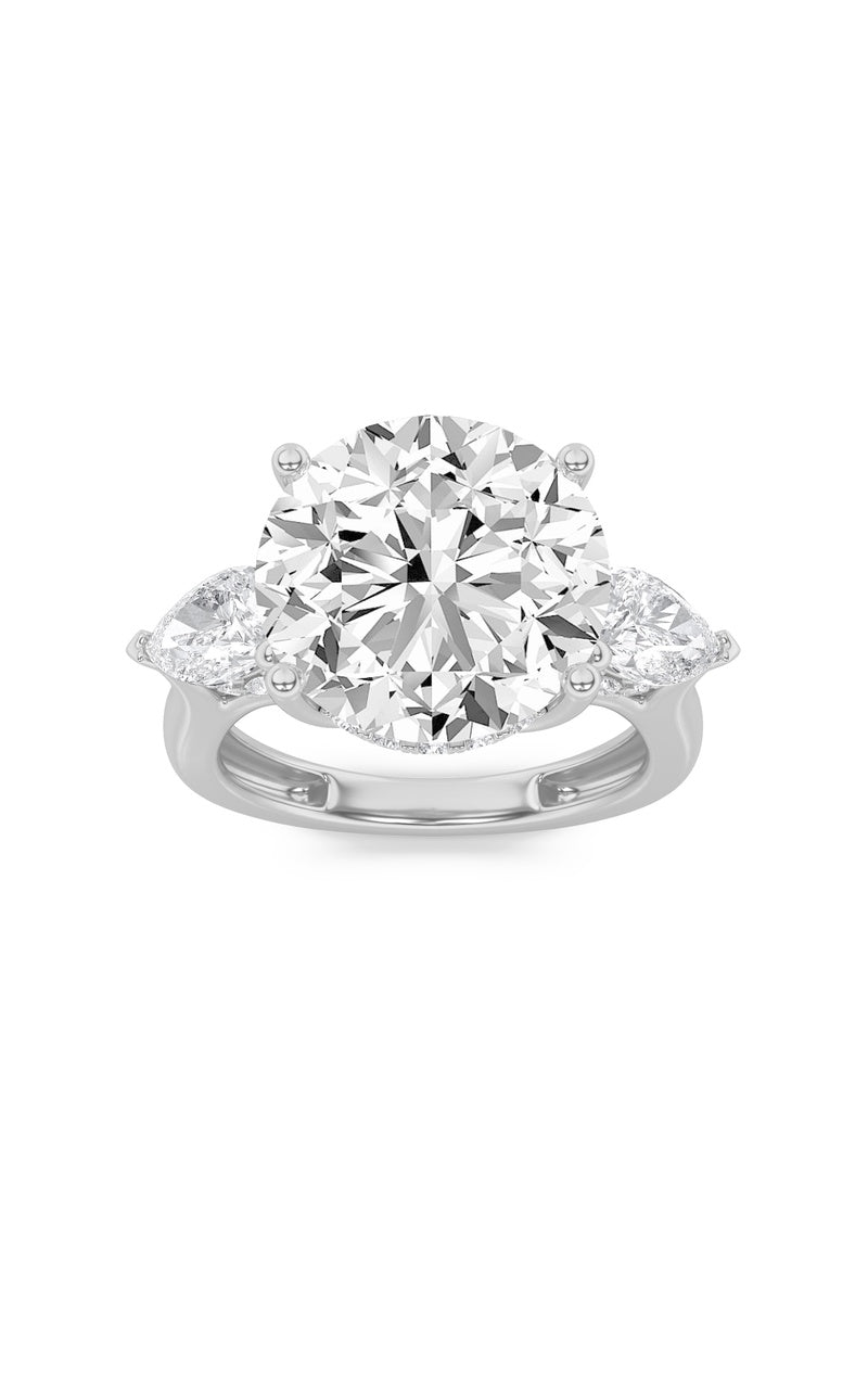 7.25Cttw Round Shaped Lab Grown Diamond (F/VS) Bold Accented Engagement Ring in 14K Gold