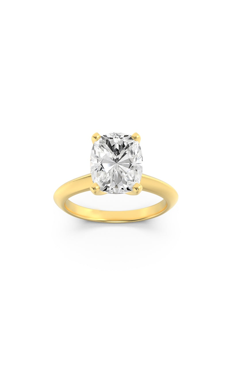 1Cttw Elongated Cushion Shaped Lab Grown Diamond (F/VS) Knife Edge Shank Solitaire Engagement Ring in 14K Gold