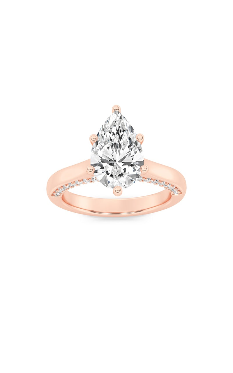 1.25Cttw Oval Shaped Lab Grown Diamond (F/VS) Tulip Motif Accented Engagement Ring in 14K Gold