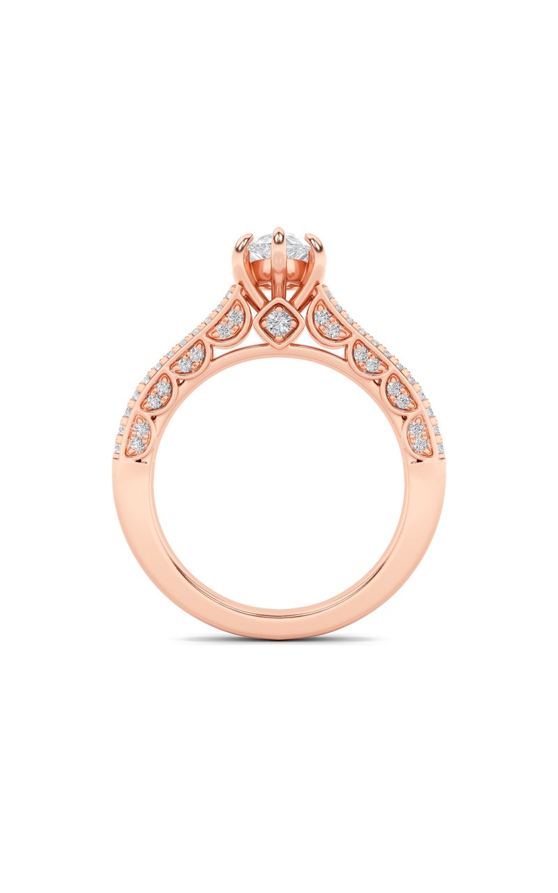 2Cttw Pear Shaped Lab Grown Diamond (F/VS) Split Shank Accented Engagement Ring in 14K Gold