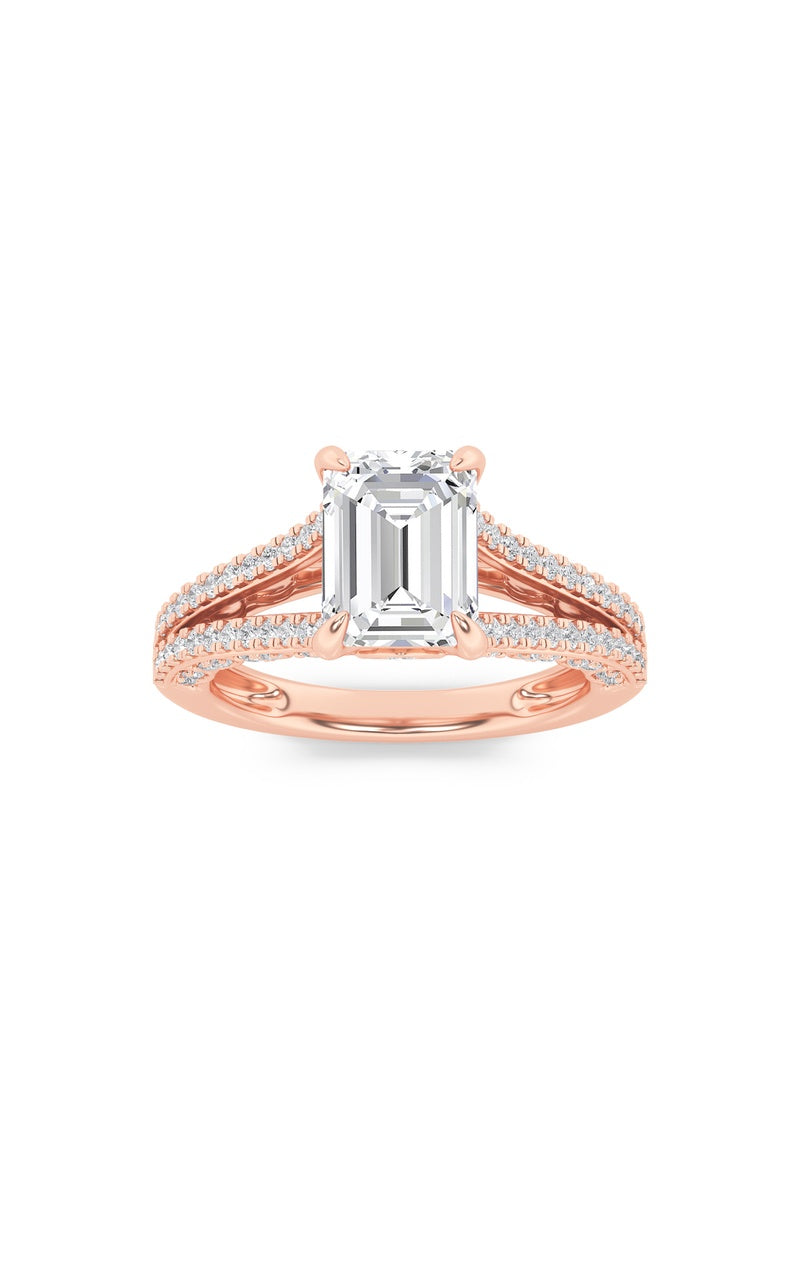 2Cttw Radiant Shaped Lab Grown Diamond (F/VS) Split Shank Accented Engagement Ring in 14K Gold