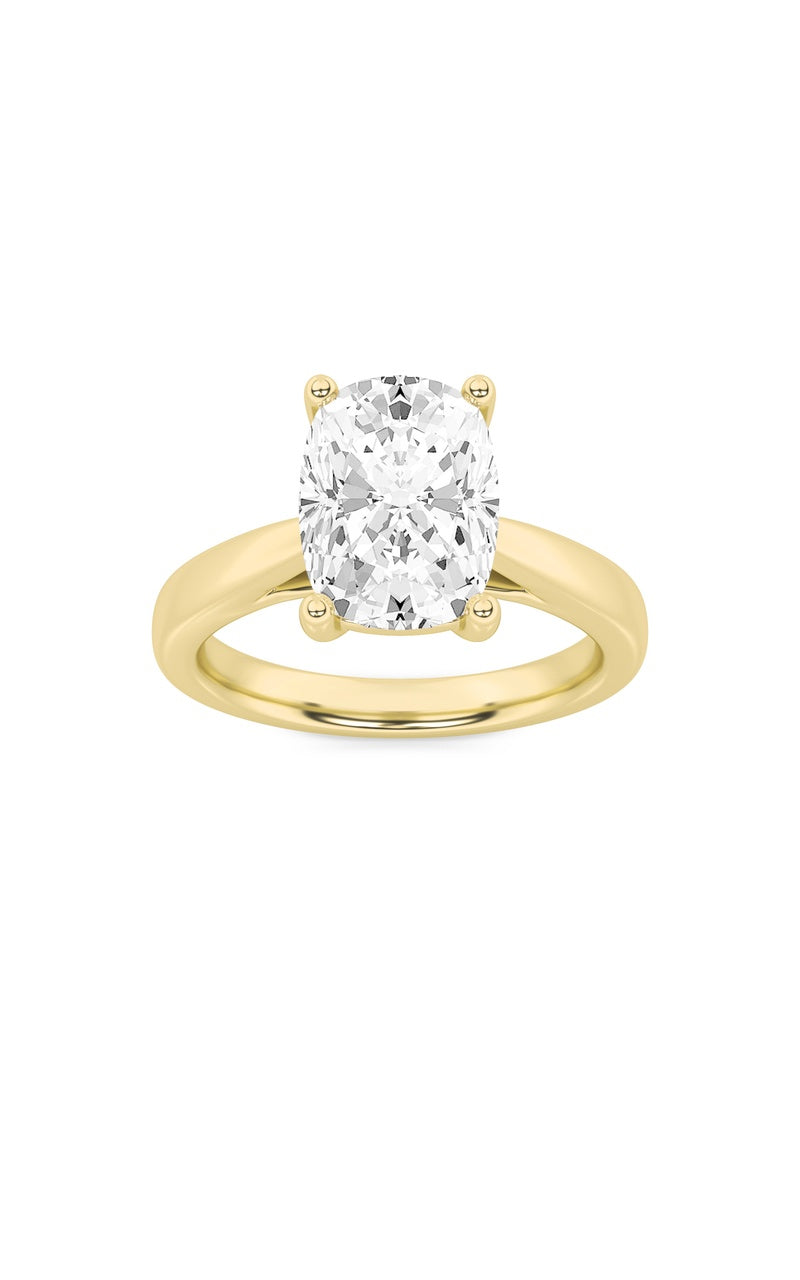 1Cttw Round Shaped Lab Grown Diamond (F/VS) Classic Shank Solitaire Engagement Ring in 14K Gold