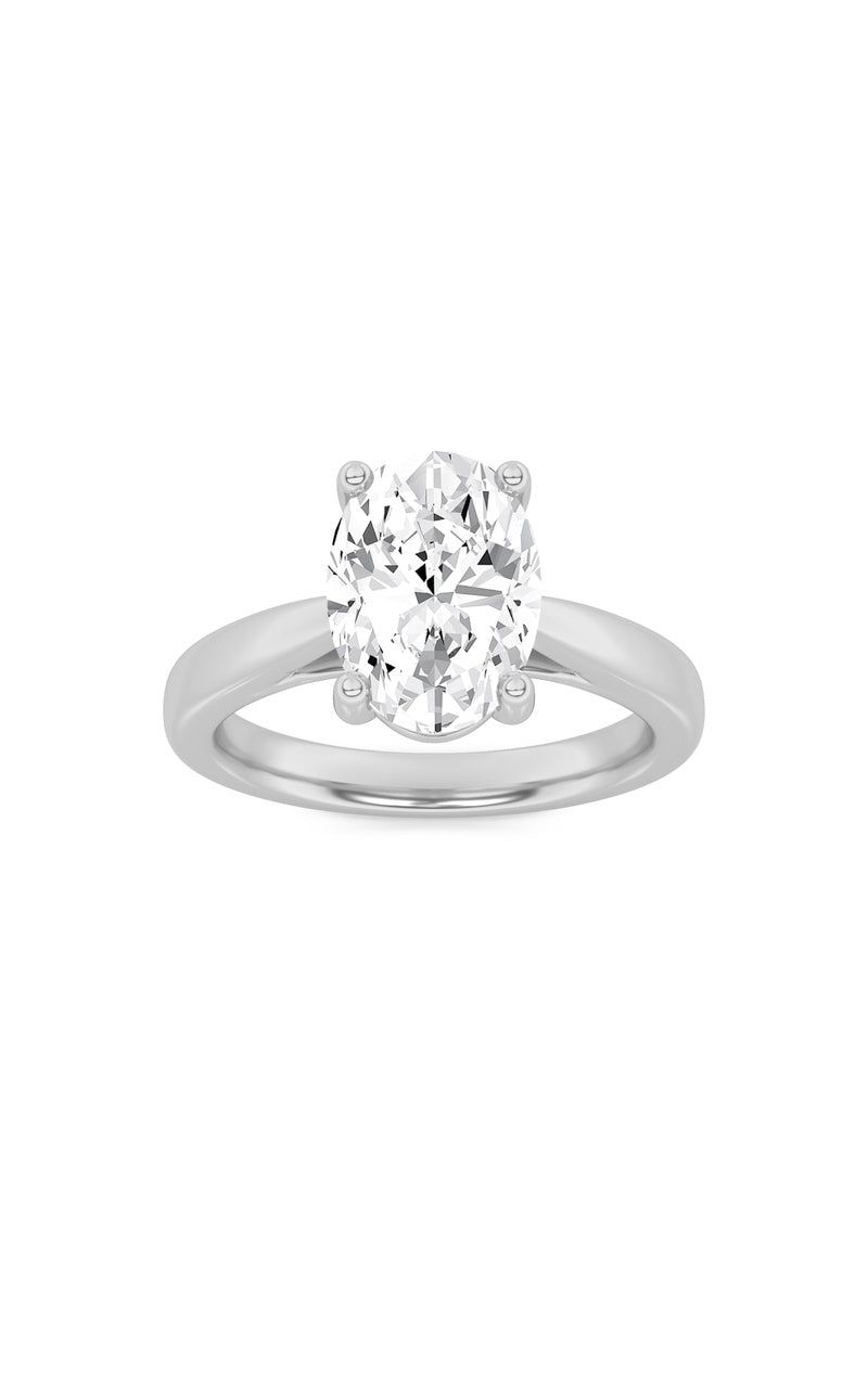 1Cttw Round Shaped Lab Grown Diamond (F/VS) Classic Shank Solitaire Engagement Ring in 14K Gold
