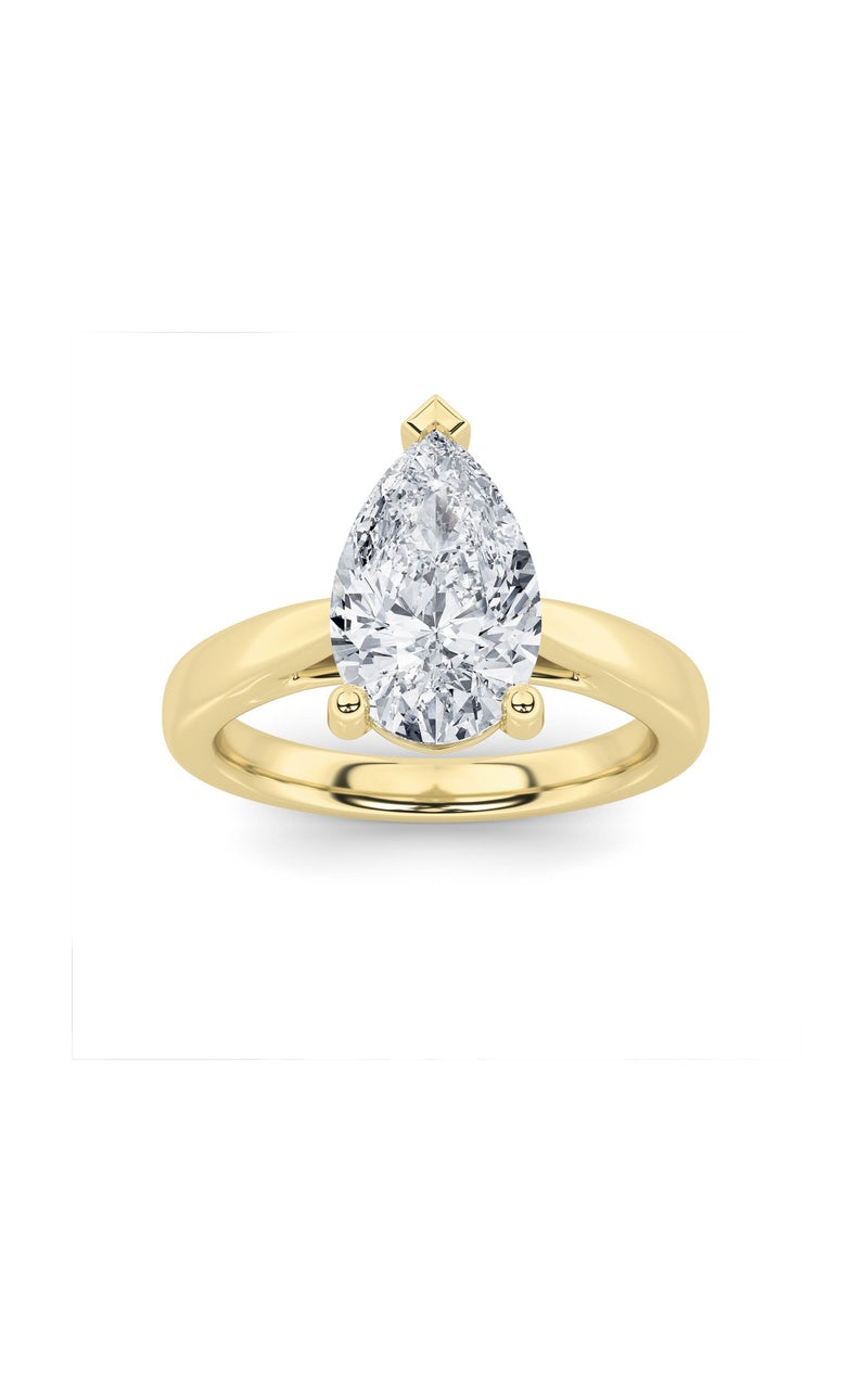 1Cttw Round Shaped Lab Grown Diamond (F/VS) Classic Shank Solitaire Engagement Ring in 14K Gold