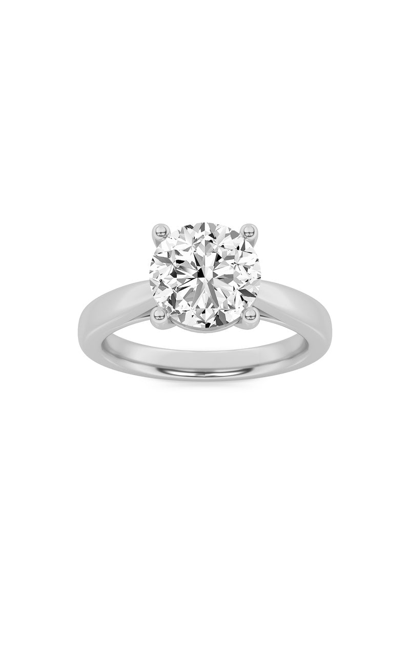 1Cttw Round Shaped Lab Grown Diamond (F/VS) Classic Shank Solitaire Engagement Ring in 14K Gold