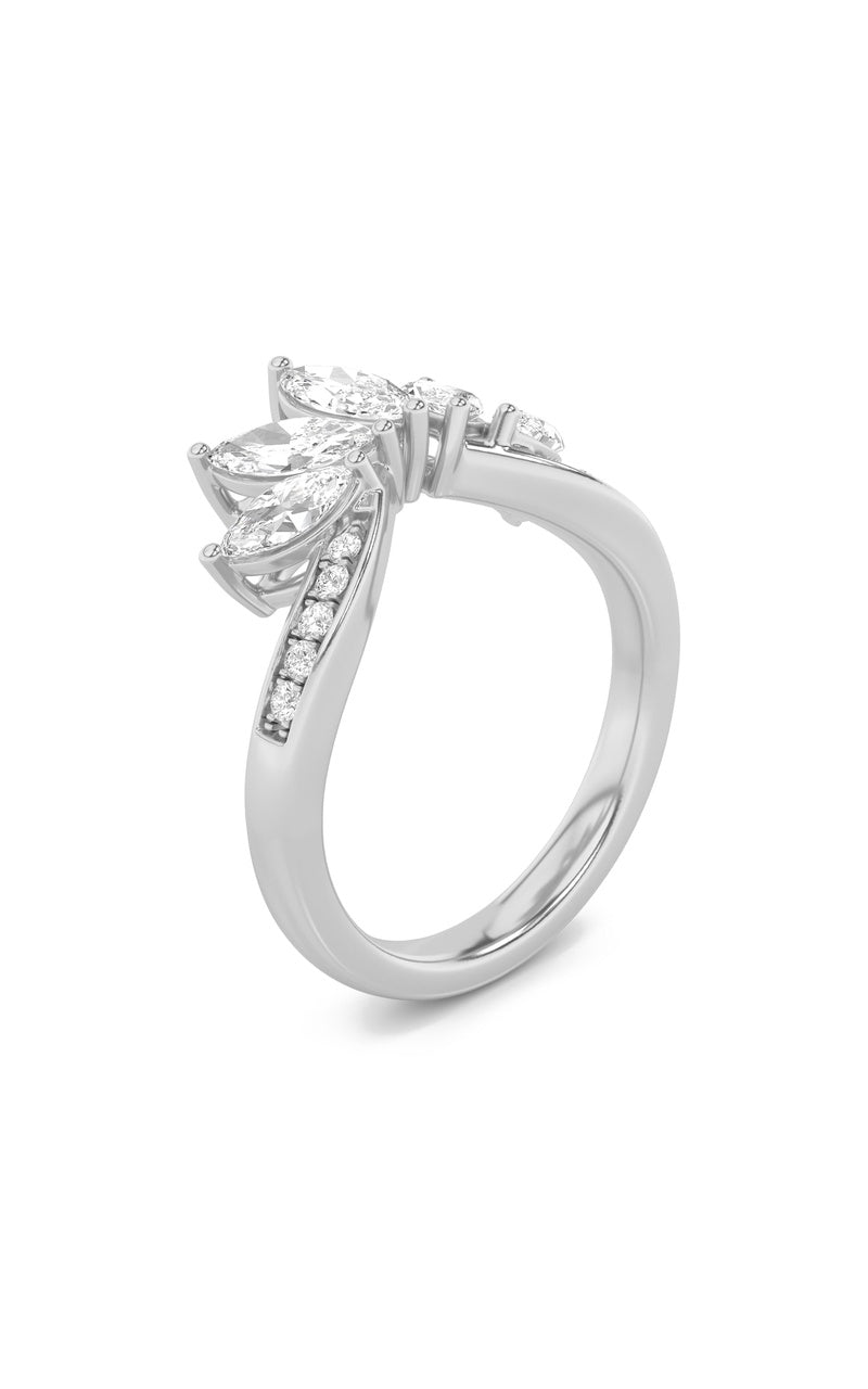 1.5Cttw Marquise Shaped Lab Grown Diamond (F/VS) Fancy Contour Ring in 14K Gold